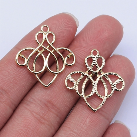 WYSIWYG 10pcs 25x24mm KC Gold Color Geometry Charms Pendant For Jewelry Making Earring Making Accessories ► Photo 1/2