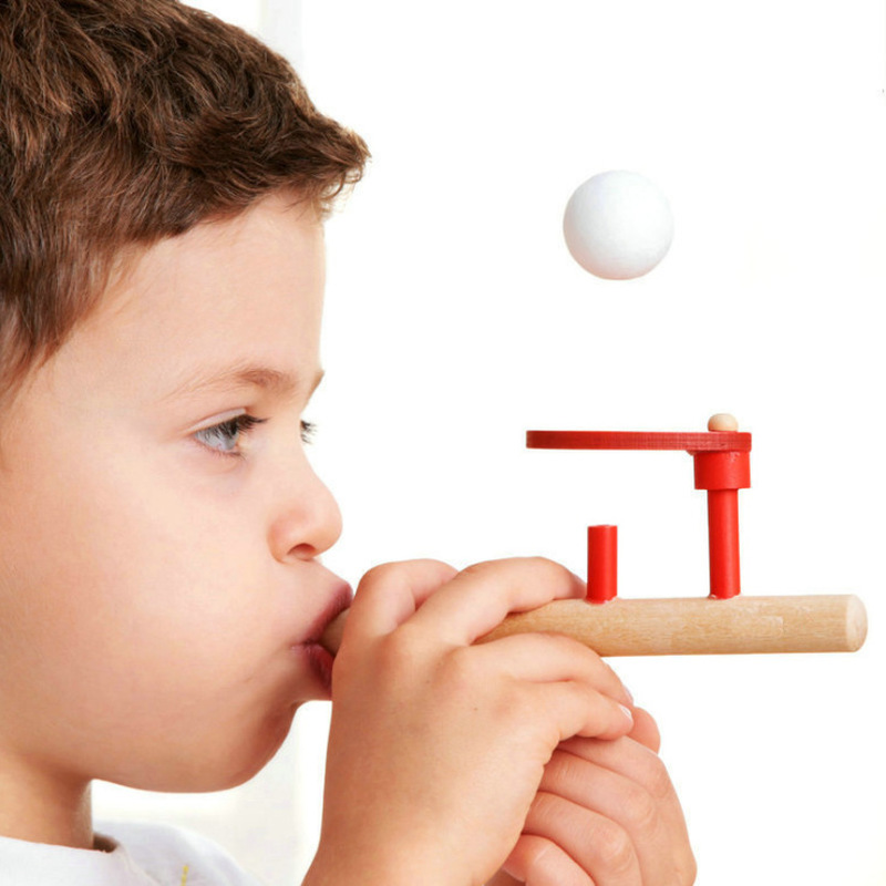 Wooden Blowing Ball Balance Training Vital Capacity Stick Educational Toy ZS ~