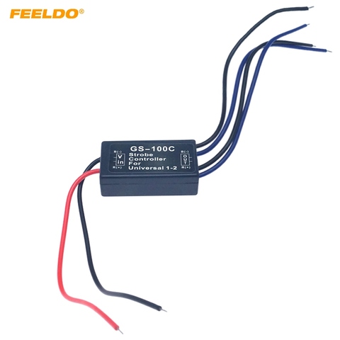 FEELDO Auto 12V 6A Universal 1-IN/2-OUT Flash Strobe Controller Flasher Module Adapter for LED HID Halogen Light Wiring #CA6409 ► Photo 1/6