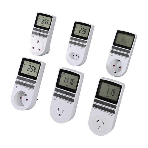 Free shipping beautiful socket timer digital timer programmable time switch 240V 230V 220V 120V 16A 15A 13A 10A  UK AU FR BR US ► Photo 1/6