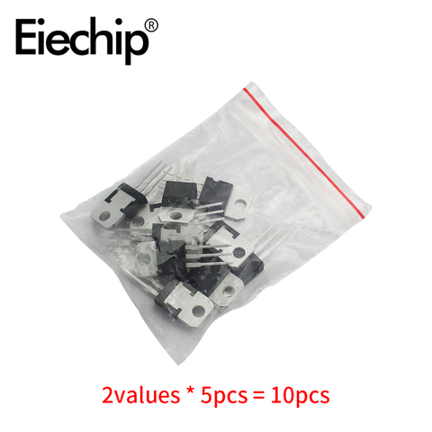 Mosfet Transistor Set TIP122  + TIP127 TO-220 Darlington Transistor NPN 100V 5A 2 values * 5 = 10pcs ► Photo 1/4