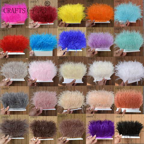 1 meter  fluffy beautiful ostrich feather trim cloth sideband 8-11cm wide Suitable for skirts / dresses / apparel party DIY craf ► Photo 1/6