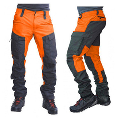 Casual Men Fashion Color Block Multi Pockets Sports Long Cargo Pants Work Trousers for Men workwear working pants free shipping ► Photo 1/6