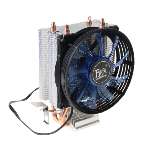 CPU Cooler Master 2 Pure Copper Heat-pipes Fan with Blue Light Freeze Tower Cooling System with PWM Fans ► Photo 1/6