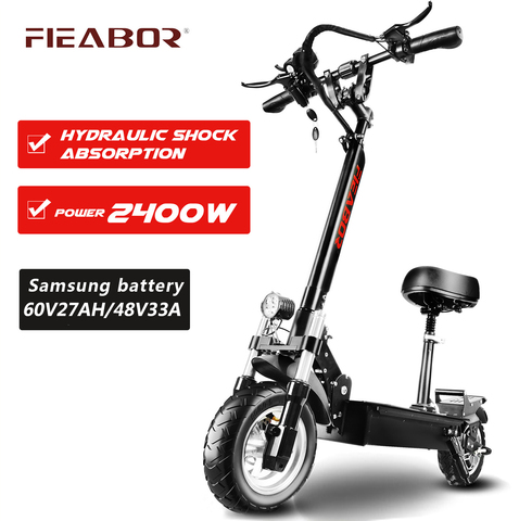 Adult Electric Scooter With Seat Foldable Hoverboard Fat Tire Electronic Kick Escooter E 2400W ► Photo 1/6