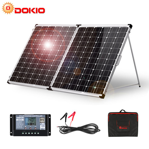 Dokio 200W(2Pcs x100W) Foldable Solar Panel China +10A 12V/24V Controller folding solar panel Cell/System Charger Solar Panel ► Photo 1/6