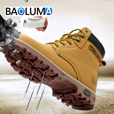 Brand Men Boots Steel Anti-puncture Men Safety Shoes Comfortable Men Safety Work Shoes Outdoor Non-slip Zapatos De Hombre ► Photo 1/6