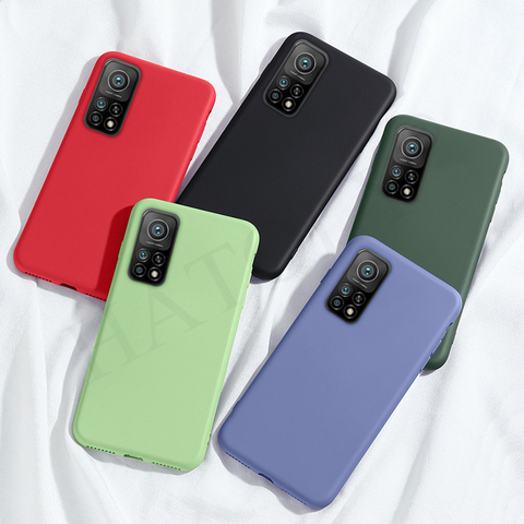 For Xiaomi Mi 10T Pro Case Soft Liquid Silicon Shockproof TPU Bumper Cover Mi Note 10 T Lite Phone Case For Xiaomi Mi 10T Casing ► Photo 1/6