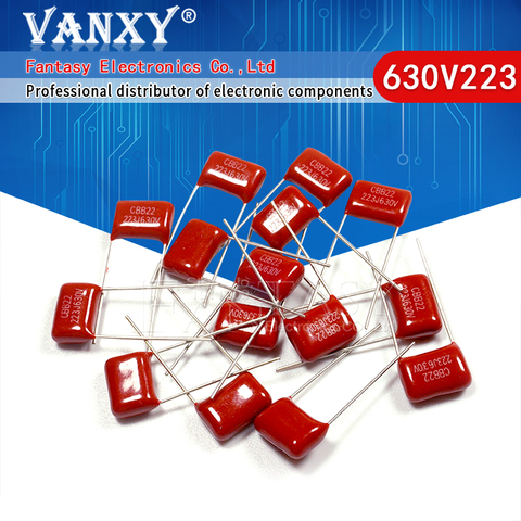 10PCS 630V223J 22NF Pitch 10MM 223 630V 0.022uF CBB Polypropylene film capacitor ► Photo 1/6