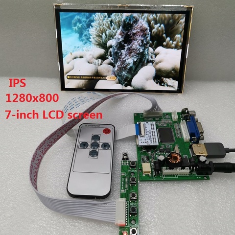 HDMI+VGA+2AV 7-inch LCD display module IPS LCD screen LCD panel HSD070WW1 HD 1280X800 car driver board ► Photo 1/3