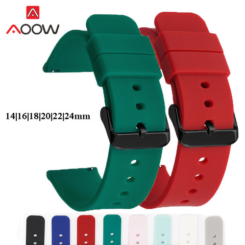 14 16 18mm 20mm 22mm 24mm Sport Silicone Strap Waterproof Replacement Band for Samsung Galaxy Watch3 Active2 Huawei gt 2 Amazfit ► Photo 1/6