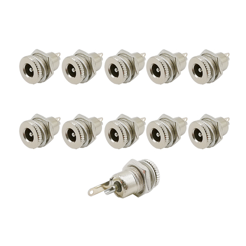 DC099 5.5 x 2.1mm DC Power Supply Jack Socket DC-099 5.5 * 2.1 mm Threaded Metal Charging Socket Female Panel Mount Connector ► Photo 1/4