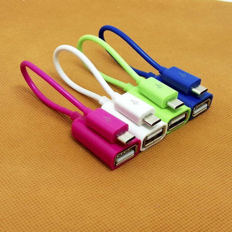 100% tested Colorful Host Micro USB to USB Mini OTG Cable Adapter for Samsung Xiaomi HTC LG Android Phone for flash drive glossy ► Photo 1/5