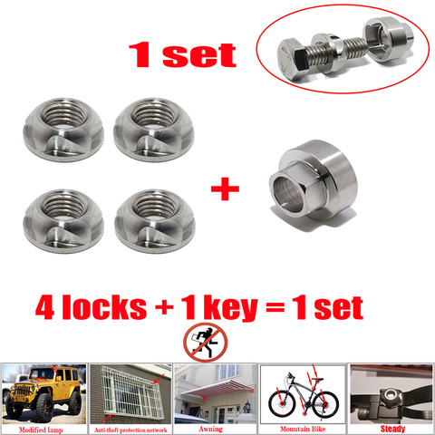 Nut Security Anti Theft Screws Nuts M6 M8 M10 M12 nut 304Stainless Steel led nut Mountain Bike Awning Car Accessories LED Lights ► Photo 1/6