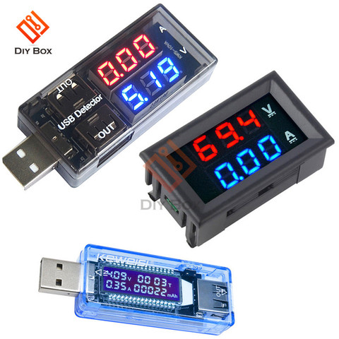 LED Digital Voltmeter Ammeter DC 100V 10A Current Voltage Meter USB Charger Doctor Car Motorcycle Volt Amp Detector Tester ► Photo 1/6