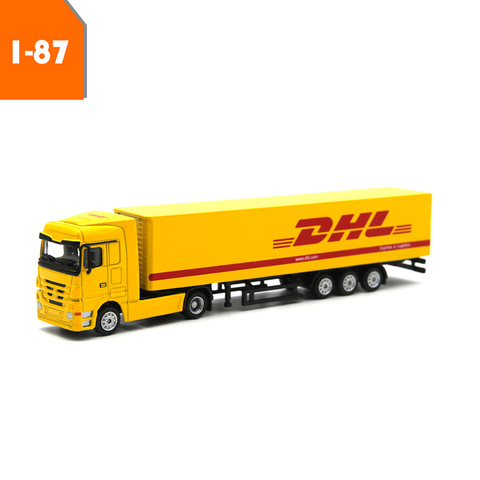 1/87 Container truck DHL  High Simulation  alloy container truck model toy child toy gift collection display ► Photo 1/5