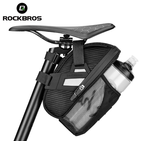 ROCKBROS Saddle Bag Double Zipper Reflective Large Capacity Water Tail Bag Bottle Pocket Bicycle Bag MTB Road Bike Accessories ► Photo 1/1