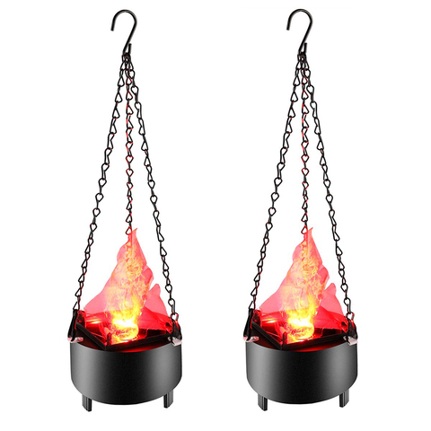 Simulated 3D Fire Flame Lighting Hanging Brazier Lamp Home Party Night Light for Halloween Christmas Bar Stage Projector Lights ► Photo 1/6
