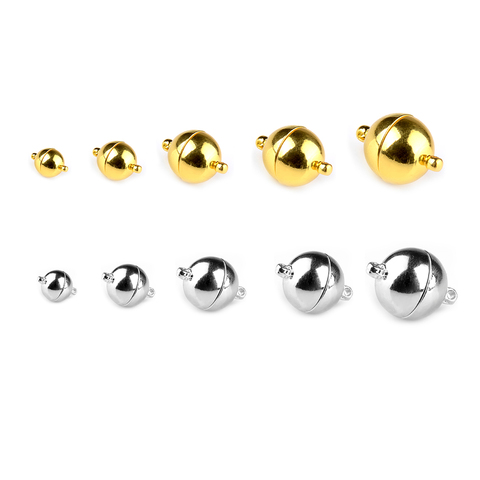 10pcs/lot Round Ball 6/8/10/12/14mm Strong Magnetic Clasps Fit Bracelets Necklace End Clasp Connectors Jewelry Making ► Photo 1/6