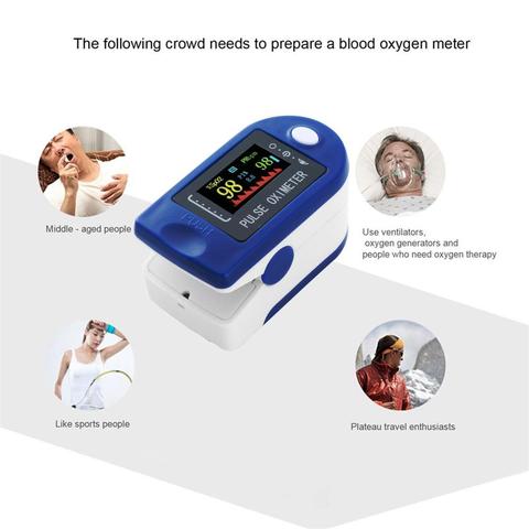 Medical Digital Fingertip Pulse Oximeter Blood Oxygen Saturation Meter Finger SPO2 PR Monitor Oximetro With Box ► Photo 1/6