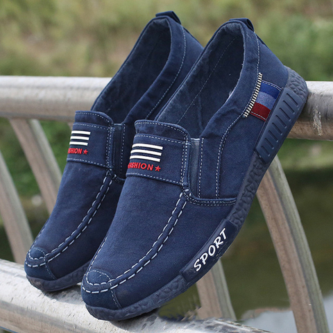 Men sneakers flat men canvas shoes Denim summer shoes Breathable Casual  Shoes Loafers Chaussure Homme SIZE 38 - 45 ► Photo 1/6