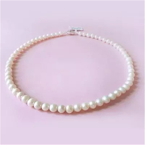 1pc freshwater White South Sea Shell pearl necklace stones Round Beads Flower Clasp for women 8MM pearl jewelry ► Photo 1/5