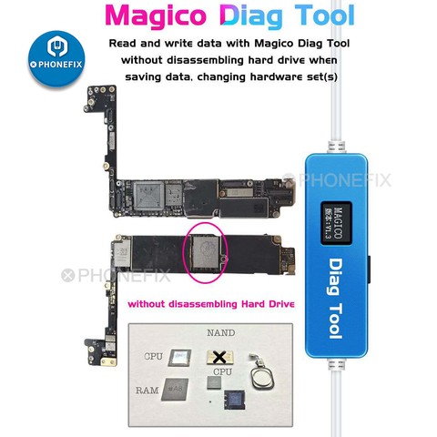 iRepair BOX P10 Magico Diag DFU Box Tool iD Box DCSD Cable No Disassembly Required HDD Read Write Change SN for iphone & ipad ► Photo 1/6