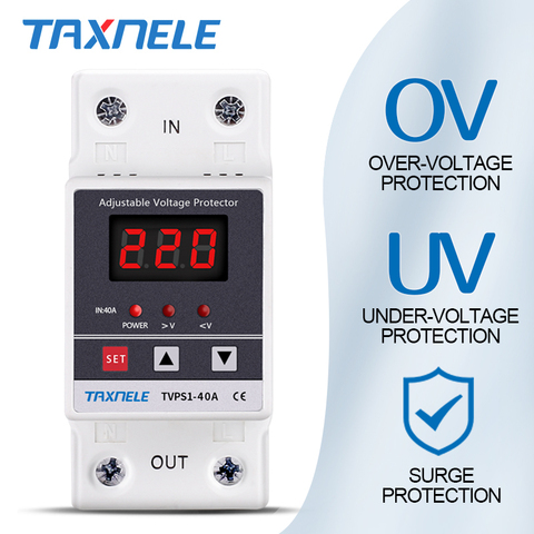 digital Voltage Relay 40A 60A 63A din rail Adjustable Protection Over Under Automatic High Low Voltage Protect  protective ► Photo 1/6