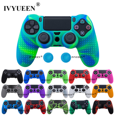 IVYUEEN Anti-slip Silicone Cover Skin for Sony Dualshock 4 PS4 Pro Slim Controller Camo Case & Stick Grip for Play Station 4 ► Photo 1/6