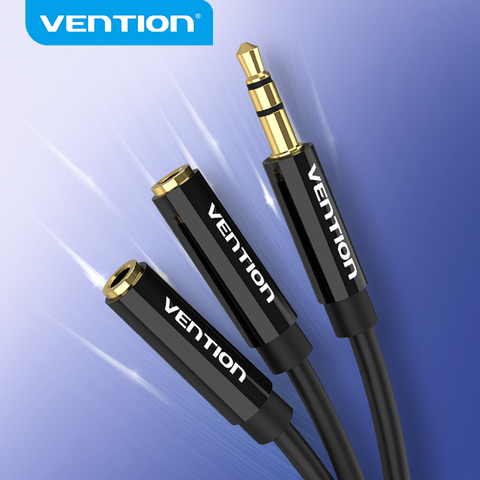 Vention Audio Splitter Cable 3.5mm Male to 2 Female Jack 3.5mm Mic Y Splitter Aux Cable for iPhone Laptop MP3 Headphone Headset ► Photo 1/6