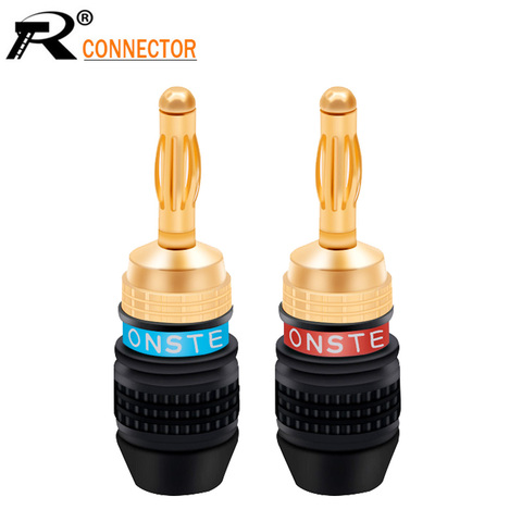 2pcs BIG SALE R Banana Plug Connector Speaker Corrosion-Resistant Banana Connector for Audio Video Amplifier Speaker Cable Jack ► Photo 1/6