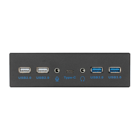 5.25 USB Audio Front Panel Hub USB 3.1 USB-C Type C USB3.0 USB 2.0 Multiport Splitter w/ Internal USB 3.0 to 2.5 SATA 3 Adapter ► Photo 1/5