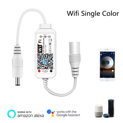 Magic Home WiFi Led Dimmer Controller Mini DC5V 12V 24V Wireless Remote Controller 5050 Single Color Strip for Alexa Google Home ► Photo 1/5