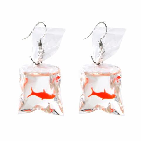 Fashion Creative Koi Fish goldfish Water Bag Dangle Earrings Cute Handmade Earrings Womens Jewelry ► Photo 1/6