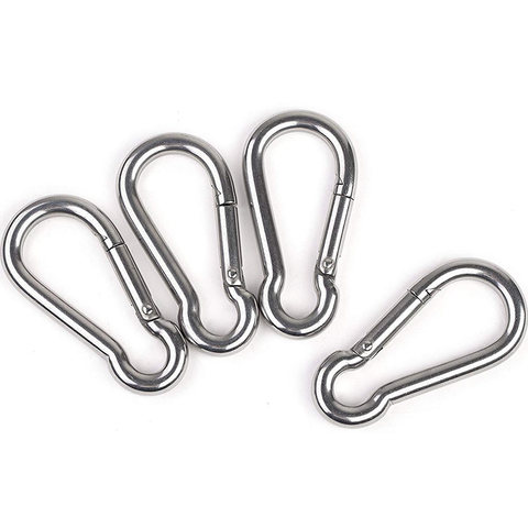 Various STAINLESS STEEL CARABINER CLIPS ~ Spring Locking Snap Hooks ~ HEAVY  DUTY