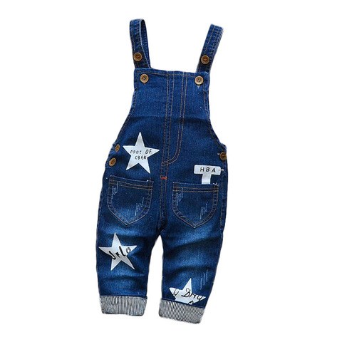 1-4Y Kids Pants Cartoon Denim Overall For Girl Bib Jeans Boy Overalls Baby Rompers Jeans Children Jum psuit boy Pants ► Photo 1/6