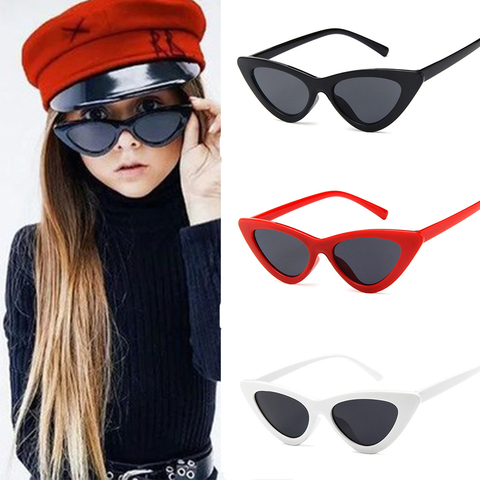 1PC Cat Eye Kids Sunglasses Fashion Brand Child Sun Glasses Anti-uv Baby Sun-shading Girl Boy Sunglass Plastic Goggles Outdoor ► Photo 1/6