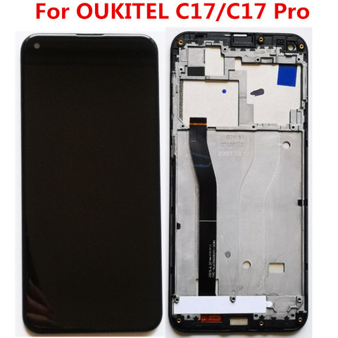 Original With Frame LCD Display+Touch Screen Tested LCD Digitizer Glass Panel Replacement For Oukitel C17/C17 Pro ► Photo 1/6