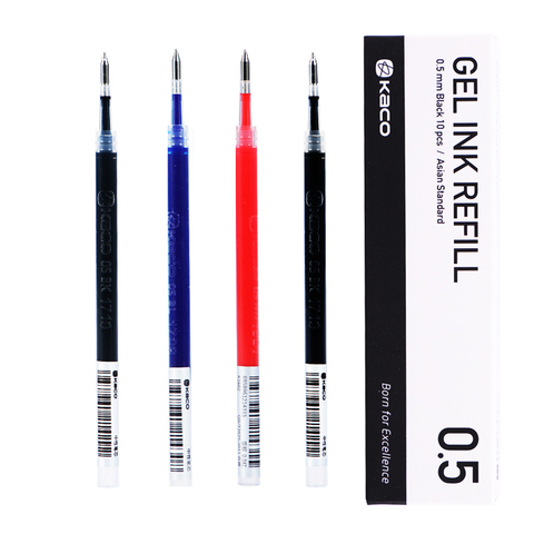 10pcs Blue/Black/Red/colorful ink For Xiaomi Gel Pen KACO 0.5mm Signing PEN for School Office Smooth Writing  Signing Refill ► Photo 1/6