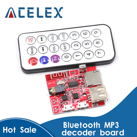 Car Bluetooth 4.1 MP3 WAV Decoding Board 3W Speaker Amplifier Audio Receiver Module Support USB/TF/U-DISK/IR Remote Control ► Photo 1/6