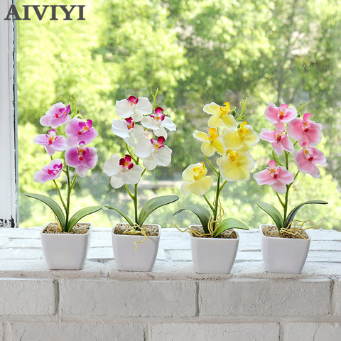 Five Flower Phalaenopsis Bonsai Orchid Wedding Garden Home Decor Plantas Flowers Artificiales Para Decoracion Silk ► Photo 1/6