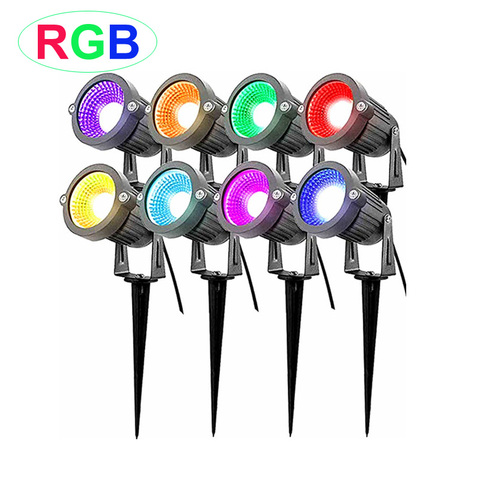 New Style RGB 3W 5W COB Garden Lawn Lamp 220V 110V 12V Outdoor LED Spike Light Path Landscape Waterproof Spot Bulbs ► Photo 1/6