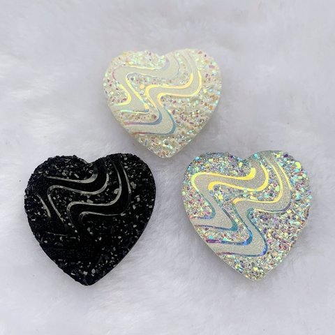 33mm heart-shaped AB resin 2 holes crystal flat back cothes shoes decorations rhinestones 50pcs/Lot-T00 rhinestone trim ► Photo 1/6