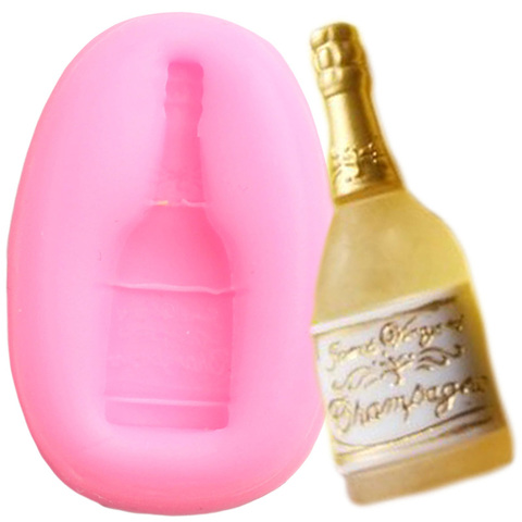 Champagne Bottle Silicone Mold DIY Accessories Fondant Cake Decorating Tools Cupcake Topper Candy Polymer Clay Chocolate Moulds ► Photo 1/6