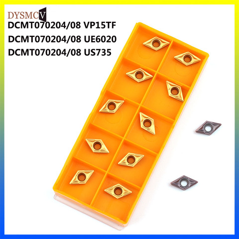 Discount 10PCS CCMT070204/08UE6020 DCMT070204/08 VP15TF Carbide Inserts Turning Blade Plate Cutter CNC Lathe Tool Turning Holder ► Photo 1/6