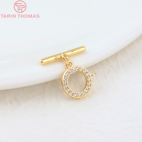 4 Sets O:9MM T:14MM 24K Gold Color Plated Brass Round Bracelet O Toggle Clasps High Quality Diy Jewelry Accessories ► Photo 1/6