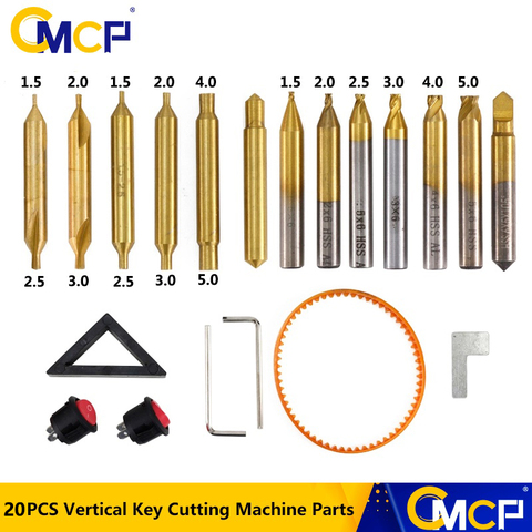 20pcs Titanium Coated End Milling Cutter For Vertical Key Cutting Machine Key Copy Machine Parts ► Photo 1/6
