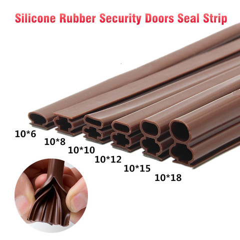 6M Strong Self-adhesive Silicone Rubber Sealing Strip 6 Sizes Soundproof Door Thong Strips Sealed Slot for Security Doors Window ► Photo 1/6