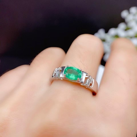 1 carat emerald ring new 925 Sterling Silver Natural Gemstone precious gemstone precious gift including certificate ► Photo 1/6