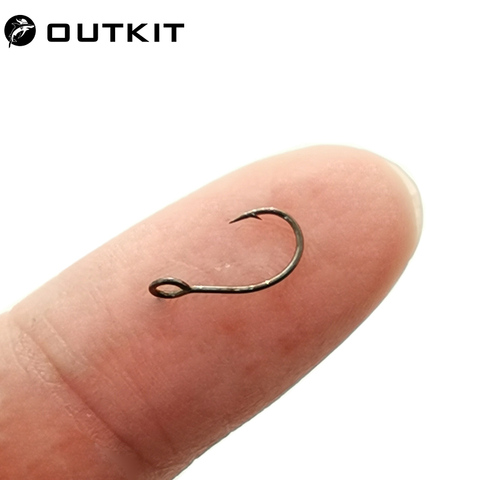 OUTKIT 10pcs Size 6#-12# for Fishing Lure Jig Spoon Hook Single Fish Bait Hook Inline Hook Big Eye Sharp High Carbon Steel ► Photo 1/6